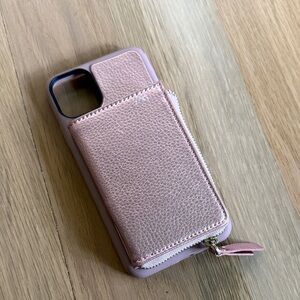 ZVE Pink Leather Wallet Phone Case